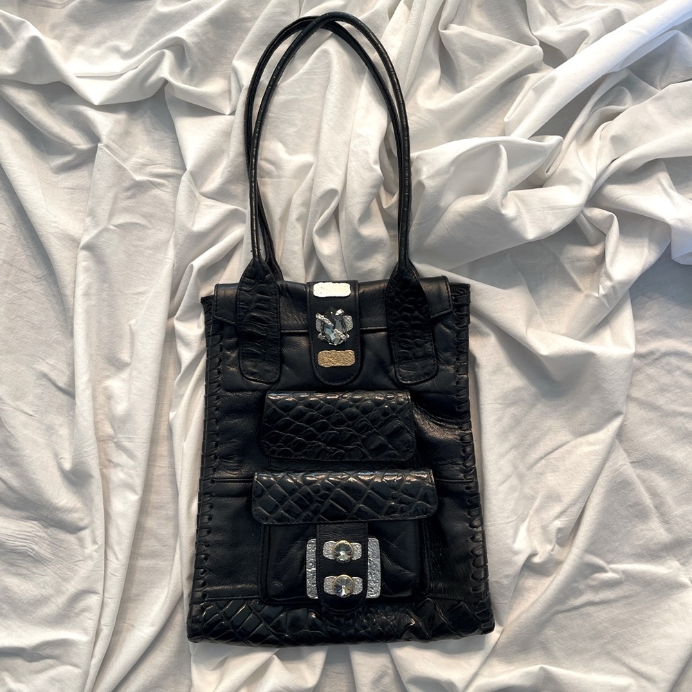 Italian Black Leather Purse